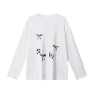 Trendy & Chic Patterned Long-Sleeve Top — Black