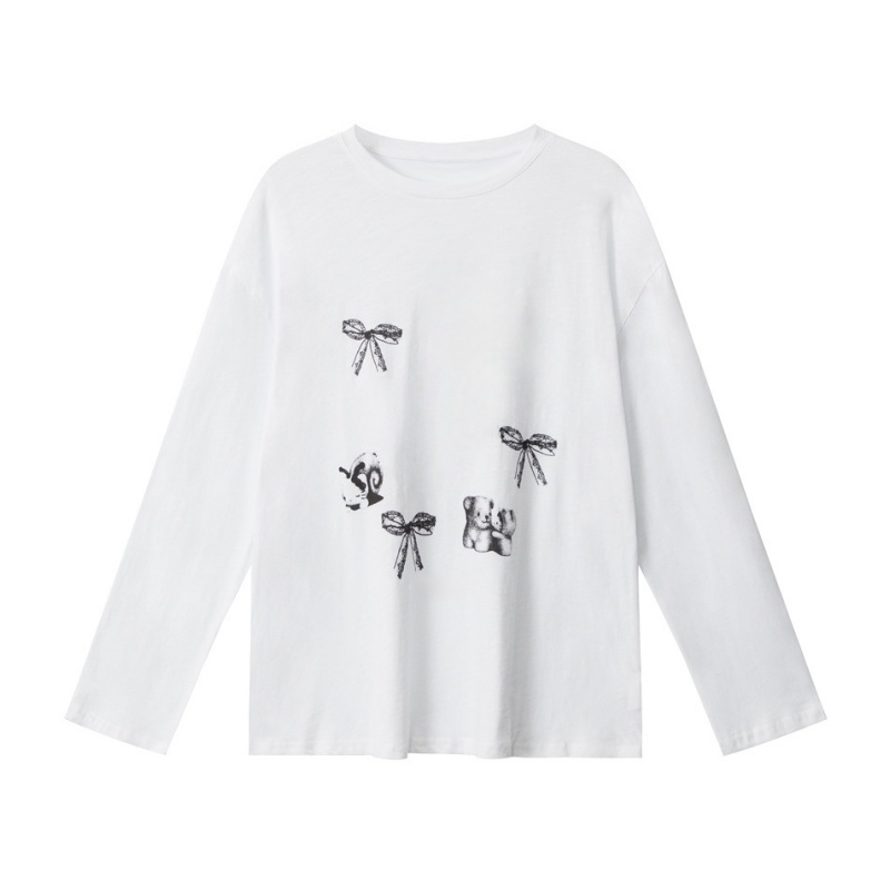 Trendy & Chic Patterned Long-Sleeve Top — Black