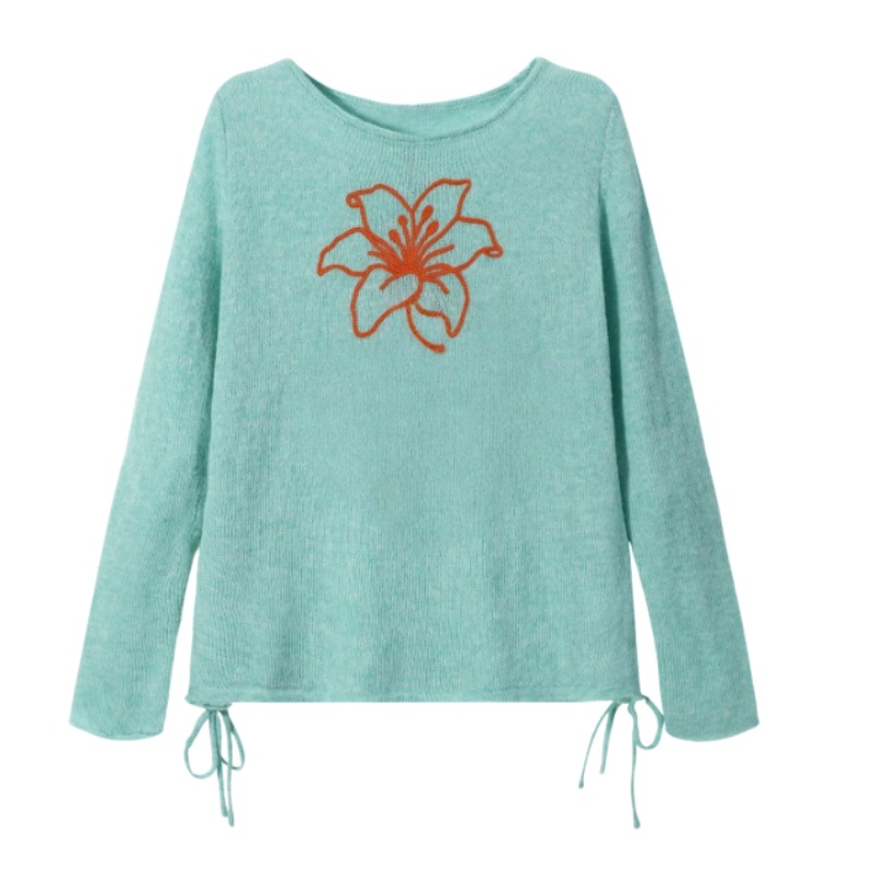 Casual Oversized Long-Sleeve Top — Green
