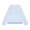 Classic Casual Long-Sleeve Henley — Blue & Grey Colorblock