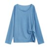 Oversized Long-Sleeve Top — Everyday Wear (Blue)