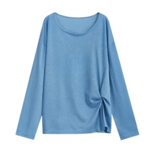 Oversized Long-Sleeve Top — Everyday Wear (Blue)