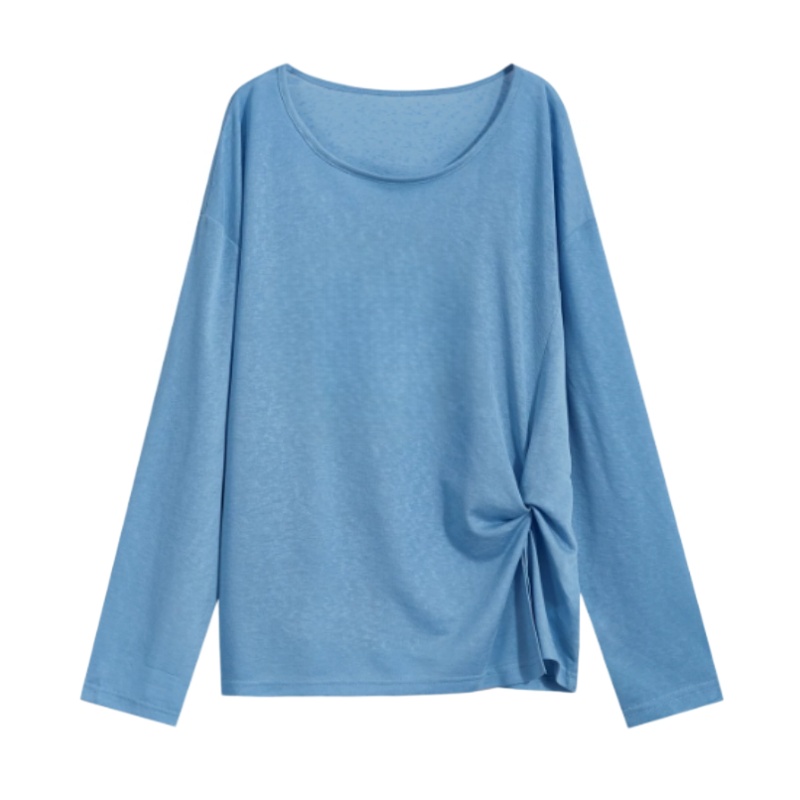 Oversized Long-Sleeve Top — Everyday Wear (Blue)