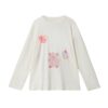 Long-Sleeve Top With Pink Teddy Bear Print — Casual Wear